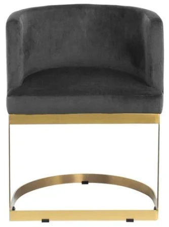 Стул на метал.основе велюр серо-коричн. 58х52х76см