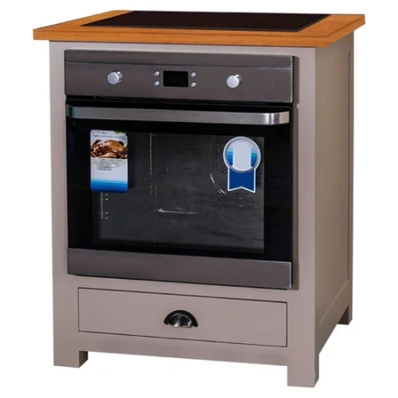 Кухонный модуль для плиты с деревянной столешницей