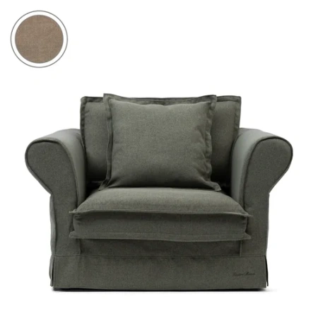 Широкое кресло Carlton Love Seat, выстиранный хлопок, натуральный бежевый