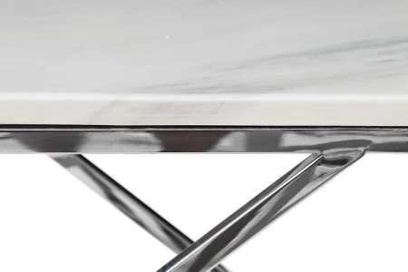 Приставной столик квадратный с серым искусственным мрамором и основанием хром 50 см Sorpresa