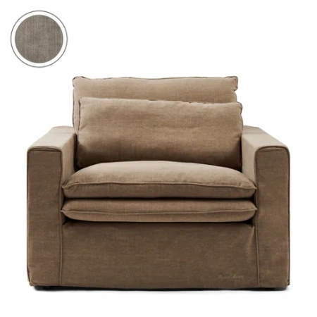 Широкое кресло Continental Love Seat, прохлопок, каменно-серый