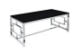 Журнальный столик черный с каркасом хром 120 см