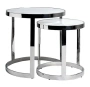 Столы журнальные (набор из 2шт) стекло мрам/хром d60х60/d46х50
