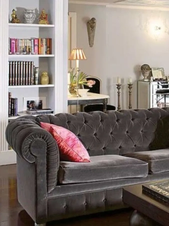 Диван Честерфилд Sir William прямой серый