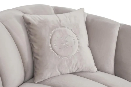 Диван Fabio трехмест. велюр беж.Gen105 239х95х72см,2 подушки