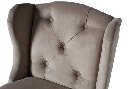 Стул барный мягкий, велюр бежево-серый Rais