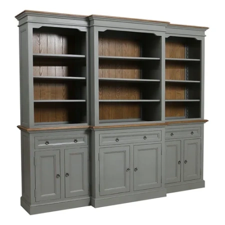 серый шкаф с книжными полками Директория