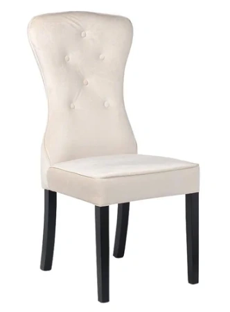 Стул мягкий с черными деревянными ножками белый