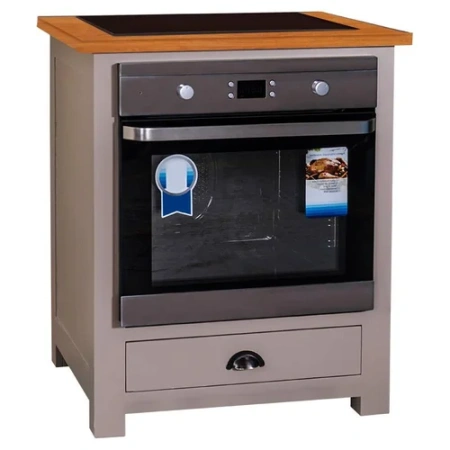 Кухонный модуль для плиты с деревянной столешницей