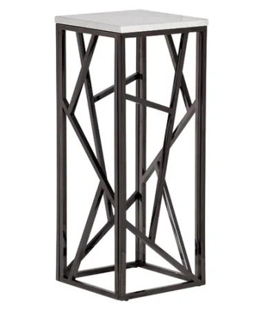 Приставной столик квадратный высокий с черным основанием 30 см Estacada