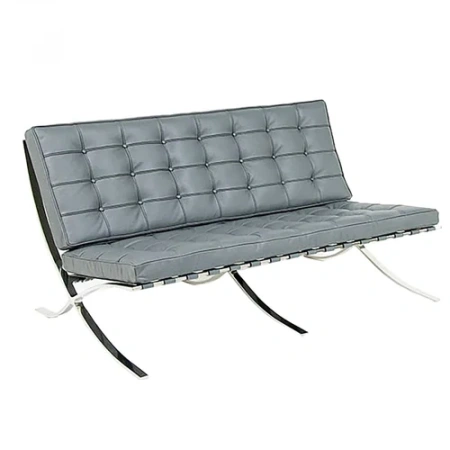 Диван двухместный прямой серый Barcelona