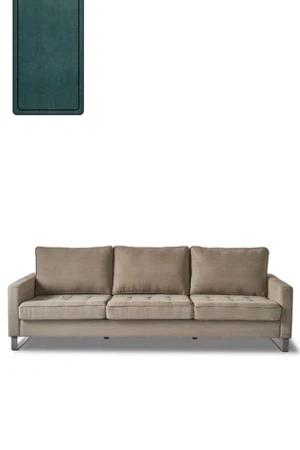 Диван West Houston 3,5 местный, бархат, минеральный синий