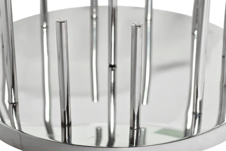 Журнальный столик стеклянный круглый на основании хром 100 см Grozdi