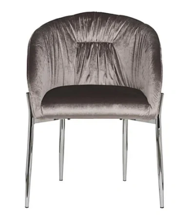 Стул велюр серо-бежевый/хром 53х62х83см