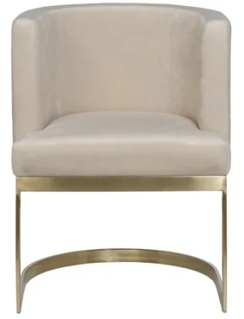 Стул велюр св.бежевый/матовое золото 58х59х78см
