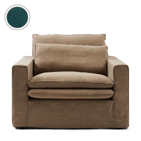 Широкое кресло Continental Love Seat, бархат, радужно-синий