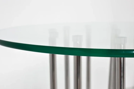 Приставной столик стеклянный с основанием хром 55 см Grozdi