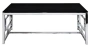Журнальный столик черный с каркасом хром 120 см