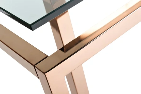 Журнальный столик стеклянный с золотыми ножками