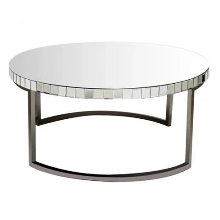 Журнальный столик зеркальный круглый с металлическим основанием Bolshevico