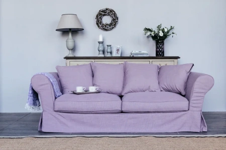 Диван раздвижной трехместный Фабиан сиреневый (ткань кат. В)