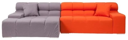 Диван "Прато" модульный, серый с оранжевым