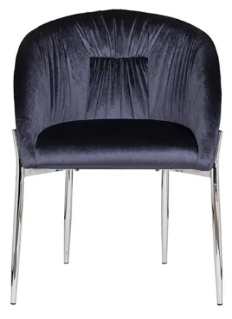 Стул мягкий со спинкой и подлокотниками темно-синий 83 см