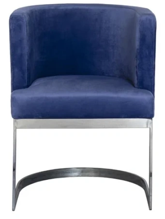 Стул велюр темно-голубой/темный хром 58х59х78см