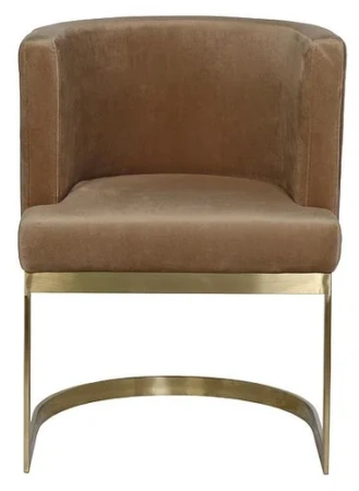 Стул велюр св.коричневый/мат. золото 58х59х78см