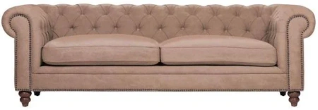 Диван бежевый бархатный Честер