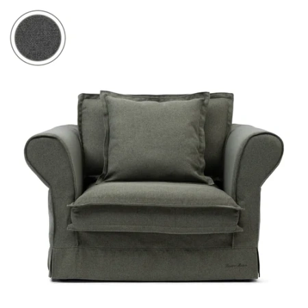 Широкое кресло Carlton Love Seat, ткань оксфорд, классический угольный