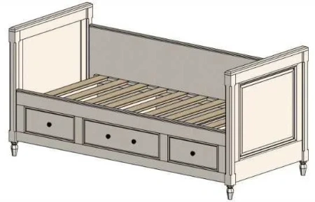 Кровать-кушетка 90 190 из массива Нордик