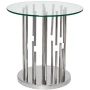 Приставной столик стеклянный с основанием хром 55 см Grozdi