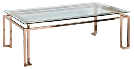 Журнальный столик стеклянный с золотыми ножками