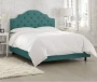 Кровать двуспальная 180х200 зеленая с каретной стяжкой Henley Tufted Teal