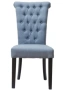 Стул обеденный с высокой спинкой и стяжкой серо-голубой лен Contento