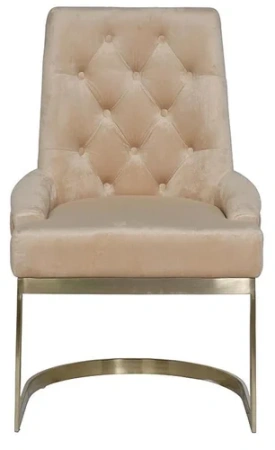 Стул велюр бежевый/матовое золото 65х61х93см