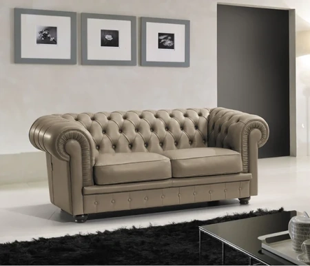 Диван Честерфилд Sir William прямой серый