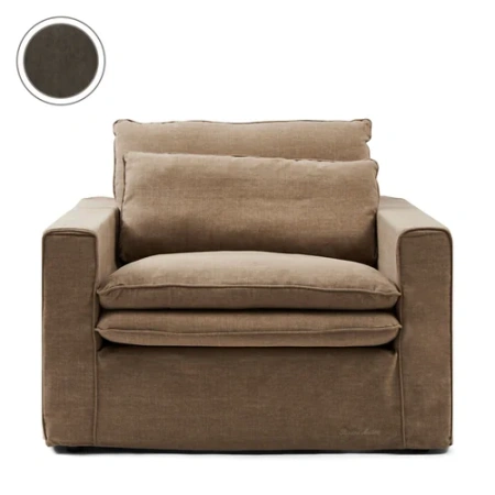 Широкое кресло Continental Love Seat, бархат, шоколадный 
