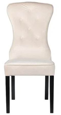 Стул мягкий с черными деревянными ножками белый