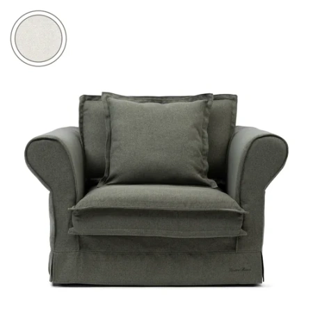 Широкое кресло Carlton Love Seat, ткань оксфорд, белый