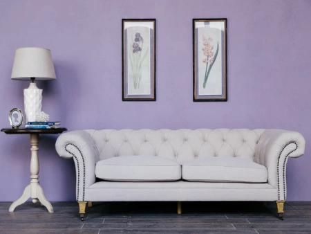 Диван бежевый бархатный Честер