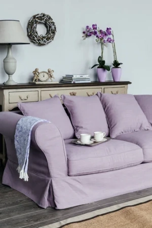 Диван раздвижной трехместный Фабиан сиреневый (ткань кат. В)