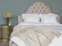 Кровать двуспальная 180х200 желтая с каретной стяжкой Alina Tufted Wheat