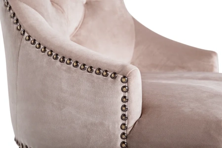 Стул мягкий с деревянными ножками 63х56х98 см бежевый